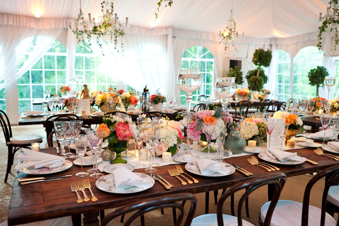 harvest tables at Woodend